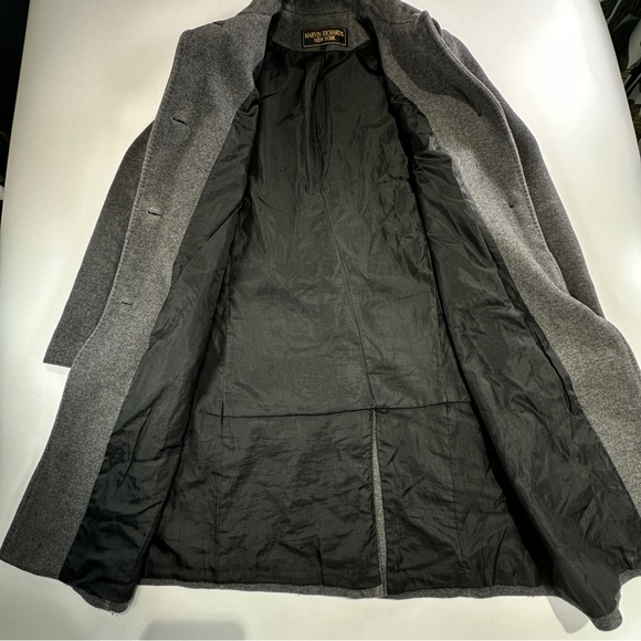 Marvin Richards wool cashmere coat tailored winter gray petite 10P - Picture 3 of 16